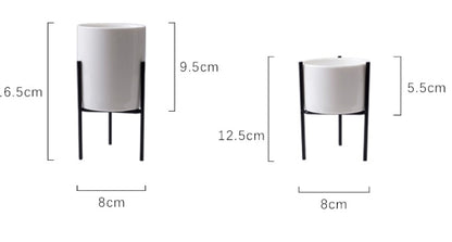 Moderne Bloempot met IJzeren Frame – Stijlvolle Decoratie voor Elk Interieur