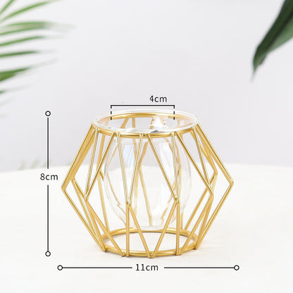 Glas en IJzer Decoratieve Vaas – Scandinavisch Design